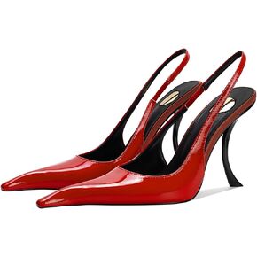 Slingback Heels for Women Pointed Close Toe Kitten Heels Patent Pumps Dress Party Comfy Stiletto 4 Inch Dress Shoes in Kuwait