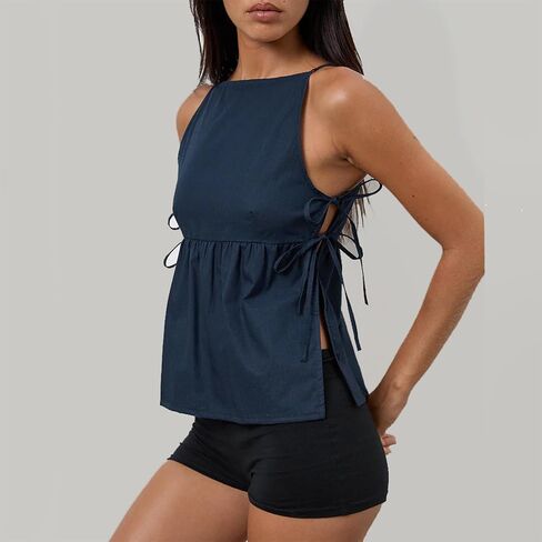 Women Y2k Babydoll Tank Top Teen Girl Preppy Tees Vintage Plaid Cami Shirt Summer Clothes Going Out Streetwear in Kuwait