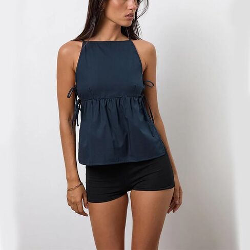 Women Y2k Babydoll Tank Top Teen Girl Preppy Tees Vintage Plaid Cami Shirt Summer Clothes Going Out Streetwear in Kuwait