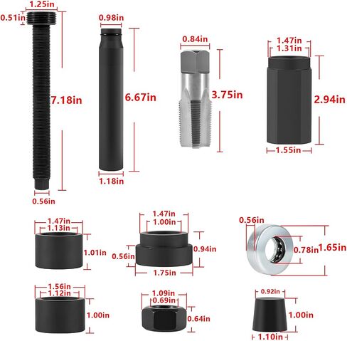 Fuel Injector Sleeve In-Vehicle Remover & Installer Tool Set with Nozzle, Cup, Sleeve, and Tube – Compatible with 7.3L, 3126, 3126B, C7, C9 Engines in Saudi Arabia