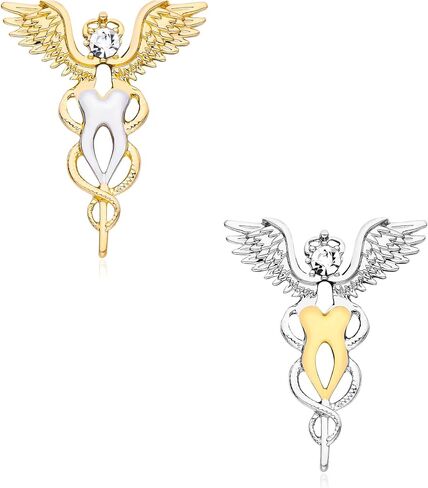 Plikin 2pcs أسنان الأسنان دبابيس طب الأسنان الطبية طبيب الأسنان للضامب الظهر لاعب الأسنان شارة دبابيس الفضة الذهب in Kuwait