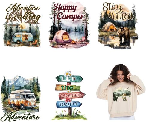 SUPERDANT 6PCS Western Cowboy Iron On Transfer Patches Western Theme Heat Transfer Stickers DIY Iron On Decals Heat Transfer Paper for Clothing T-Shirt Backpacks Bag Pillow Decor Applique in Saudi Arabia