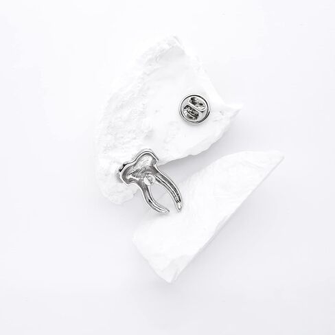 Plikin 2pcs أسنان الأسنان دبابيس طب الأسنان الطبية طبيب الأسنان للضامب الظهر لاعب الأسنان شارة دبابيس الفضة الذهب in Saudi Arabia