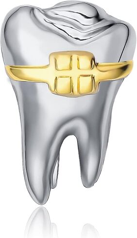 Plikin 2pcs أسنان الأسنان دبابيس طب الأسنان الطبية طبيب الأسنان للضامب الظهر لاعب الأسنان شارة دبابيس الفضة الذهب in Kuwait