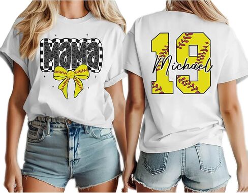 LASFOUR Personalized Softball Mom Shirt, Custom Mom Shirts for Women, Softball Sweatshirts in Kuwait