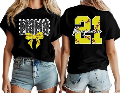 LASFOUR Personalized Softball Mom Shirt, Custom Mom Shirts for Women, Softball Sweatshirts in Kuwait