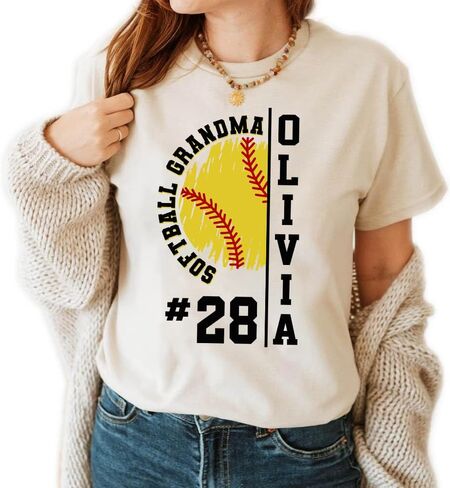 LASFOUR Personalized Softball Mom Shirt, Custom Mom Shirts for Women, Softball Sweatshirts in Kuwait