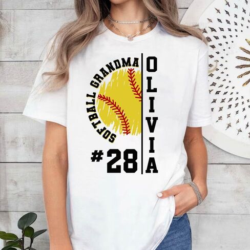 LASFOUR Personalized Softball Mom Shirt, Custom Mom Shirts for Women, Softball Sweatshirts in Kuwait
