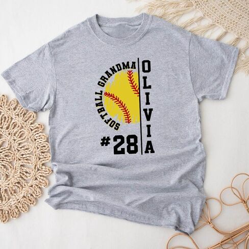 LASFOUR Personalized Softball Mom Shirt, Custom Mom Shirts for Women, Softball Sweatshirts in Kuwait