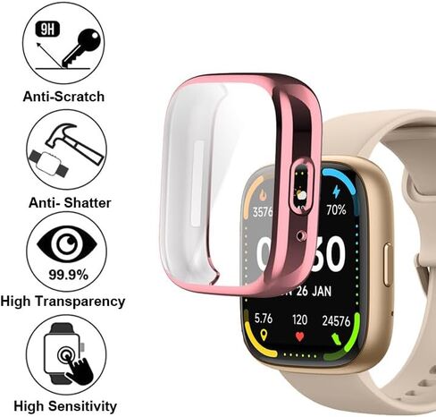 Watch Cases Compatible with IDW26 Faweio 1.83" Smart Watch, TPU Case with Screen Protector, Protecting Watch Body & Screen, Black in Kuwait