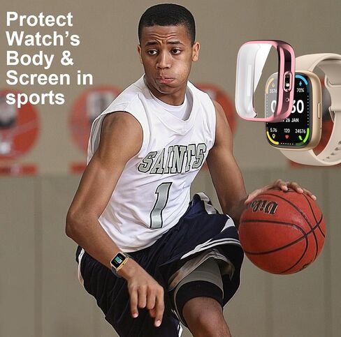 Watch Cases Compatible with IDW26 Faweio 1.83" Smart Watch, TPU Case with Screen Protector, Protecting Watch Body & Screen, Black in Kuwait