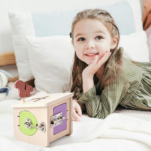 ألعاب Ieatfo Montessori للأطفال الصغار من التتبع والفرز والتكديس - صندوق قطاع الكرة الخشبي - سفر خشب الشكل - Stidicone Rainbow Stacker ، جيد للتدريب على المحرك بشكل جيد وتنسيق العين in Kuwait