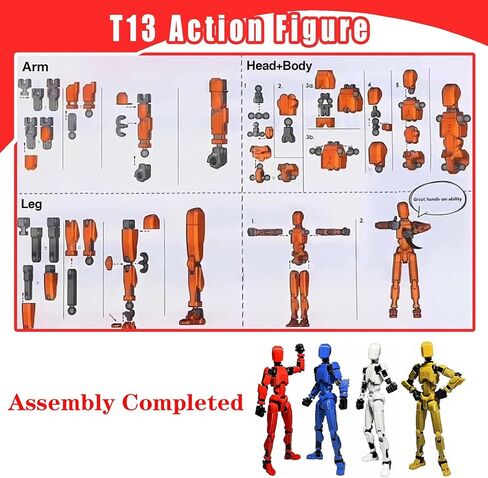 7pcs Lucky 13 Action Acture - (Assembly excess) Titan 13 Action Figure ، T13 Action Figure 3D Printed Mult -cointed Movelations ، Desktop Decorations for Action For Lovers (7pcs) in Saudi Arabia