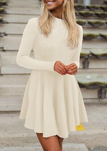 Prettygarden Fall Dresses for Women Elegant Symy 2025 Disual Long Sleeve Swing a Line Shulk Short Homecoming Party Bress in Saudi Arabia