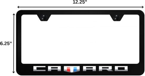 Au-tomotive Gold UV Print Polycarbonate Plate Frame for Chevy Camaro Shield (Black) in Saudi Arabia
