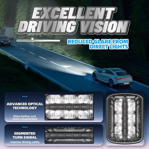 Mondeview 7x6 5x7 المصباح الأمامي LED H6054 مصابيح أمامية LED مصابيح الأمامية ذات الحزمة المختومة مع إشارة بدورها عالي الحزمة متوافقة مع Jeep Wrangler YJ Cherokee XJ in Kuwait