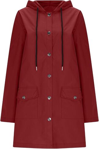 Womens Rain Jacket with Hood Packable Raincoat Lightweight Waterproof Hooded Trench Coats Outdoor Hiking Windbreaker in Saudi Arabia