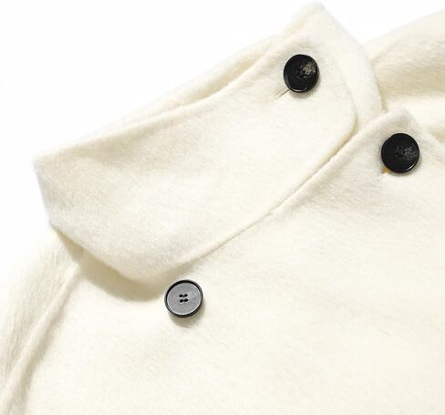 utcoco Women Cropped Thicken Wool Coats Oversized Short Jackets Notched Lapel Pea Coat Trench Overcoats with Pockets in Saudi Arabia