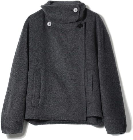 utcoco Women Cropped Thicken Wool Coats Oversized Short Jackets Notched Lapel Pea Coat Trench Overcoats with Pockets in Saudi Arabia