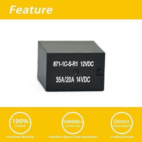 2 Pcs 871-1C-S-R1 Relay, 12V 35/20A 5 Pins in Saudi Arabia