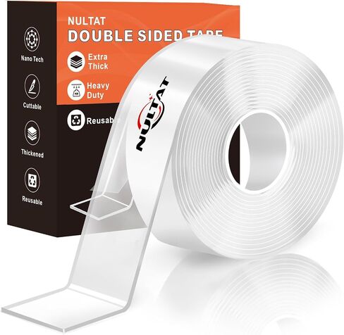 Double Sided Tape Heavy Duty, Clear & Tough Nano Tape, Washable Two Sided Mounting Tape, Heavy Duty Double Sided Tape for Walls, Multipurpose Adhesive Tape for Poster Photo Wall Décor (10FT) in Saudi Arabia