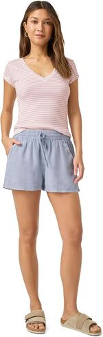 Splendid Women's Faye 1x1 V Neck Tee in Saudi Arabia