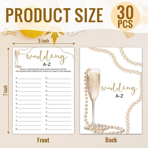 Wedding Shower Games, Bridal Shower Games 30 Guests - Over or Under Bridal Shower Game, Bridal Shower for Engagement Wedding Party, Bridal Games for Showers (Gold Champagne) -018 in Saudi Arabia