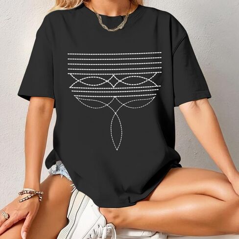 Western Shirts for Women Cowgirl Boot Stitch Shirt Rodeo Oversized Graphic Tees Vintage Tshirts Country Boho Clothing in Kuwait