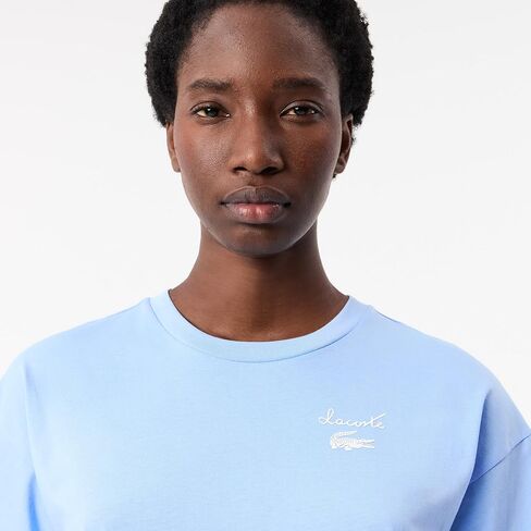 Lacoste Women's Crew Neck Sleve Short Relafted Fit Thirt T-Shirt in Saudi Arabia