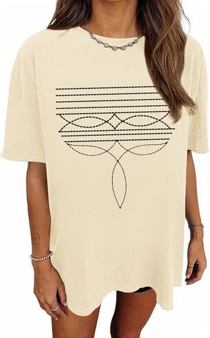 Western Shirts for Women Cowgirl Boot Stitch Shirt Rodeo Oversized Graphic Tees Vintage Tshirts Country Boho Clothing in Kuwait