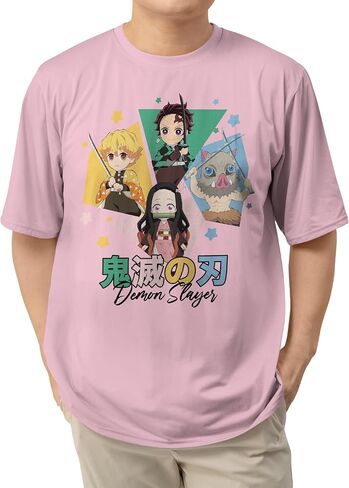 Demon Slayer Season 2 Kimetsu No Yaiba Anime Chibis & Kanji Casual Adult Unisex Men’s and Women’s Short Sleeve T-Shirt in Kuwait