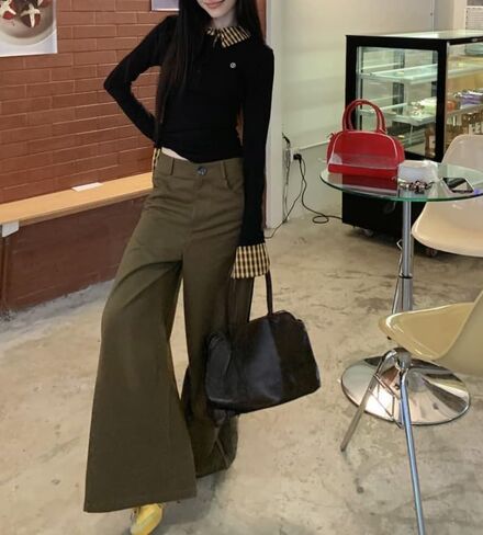 لطيف coquette خمر أعلى المحملات preppy مزيفة من قطعتين طويل الأكمام رفيعة رفيعة ملاءمة تي شيرت المربع للنساء in Kuwait