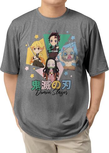 Demon Slayer Season 2 Kimetsu No Yaiba Anime Chibis & Kanji Casual Adult Unisex Men’s and Women’s Short Sleeve T-Shirt in Kuwait
