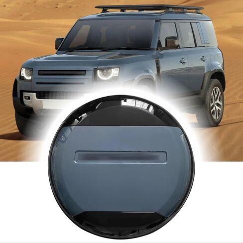 Spare Tire Cover ABS Spare Tyre Wheel Cover Protector fits for LR-Defender 110 90 130 2020-2024 2025 (Tasman Blue + Glossy Black + Black Letter) in Saudi Arabia