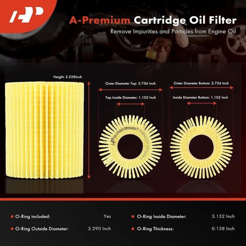 A-Premium 4-PC 10K Miles Protection Oil Filter Compatible with for Toyota Tundra 2011-2014, 4Runner 2010-2023, FJ Cruiser 2010-2014 & Lexus IS250/300/350, GS300/350/450h/460, LS460/500/600h, RC300/350 in Saudi Arabia