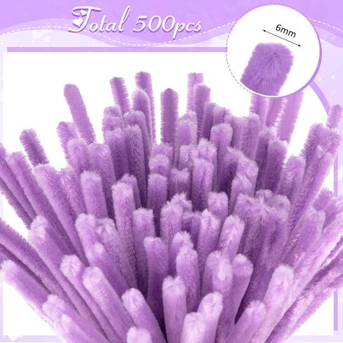 Peryiter 500 Pieces Pipe Cleaners Chenille Stems 12 Inch Craft Supplies Bulk for DIY Art and Craft Projects Creative Gift Wrapping Party Decorations(Pink Flower,12 Inch) in Kuwait
