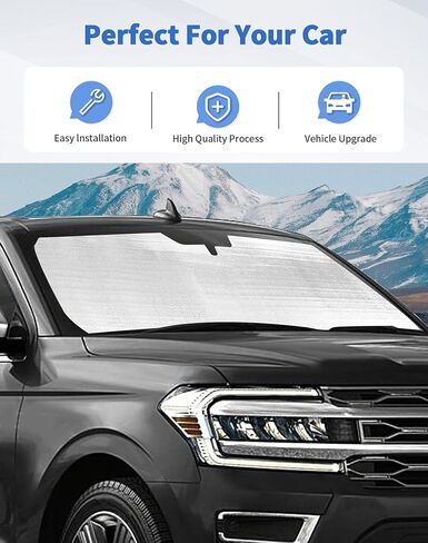 الزجاج الأمامي الظل Sun For Ford Explorer 2020 +، DSWSQ قابلة للطي محررة غطاء النافذة الأمامية ، نافذة Sunshade Front Window Shield UV Shield for Explorer in Kuwait