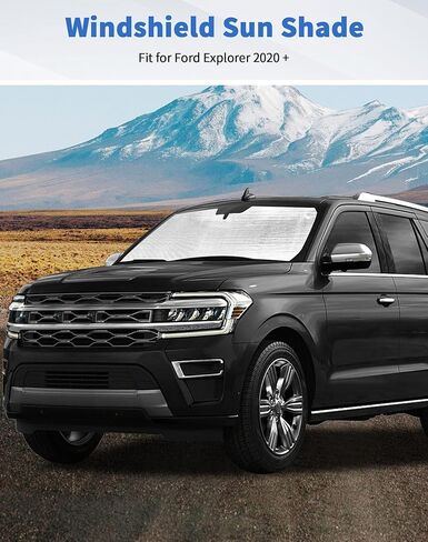 الزجاج الأمامي الظل Sun For Ford Explorer 2020 +، DSWSQ قابلة للطي محررة غطاء النافذة الأمامية ، نافذة Sunshade Front Window Shield UV Shield for Explorer in Kuwait