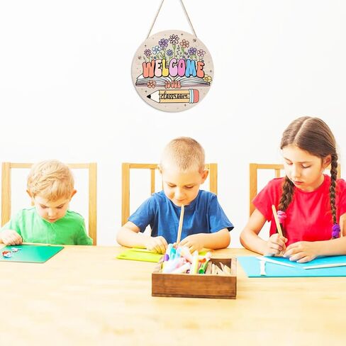 إكليل من باب الفصول الدراسية CelestDeco 3D ، مرحبًا بك في علامة الفصل الدراسي ، علامة باب المعلم ، مرحبًا بك في كتاب قلم القلم الرصاص في المدرسة ، اليوم الأول من زخرفة الجدار المدرسي لمرحلة ما قبل المدرسة في رياض الأطفال in Saudi Arabia