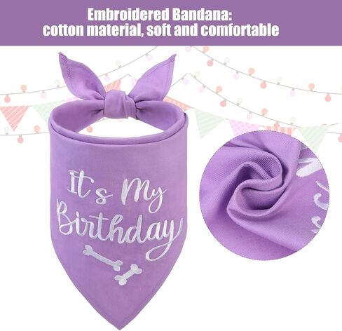 BINGPET Dog Birthday Party Supplies,Dog Birthday Hat Bandana Set,Soft Birthday Boy Triangle Scarf and Number Hat, Cute Birthday Party Supplies with 0-8 Figures for Small Medium Large Dogs Pets in Saudi Arabia