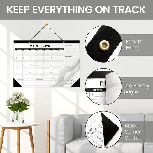 34" x 58" Dry Erase Calendar For Wall - Undated Wall Calendar Erasable Extra Large Wet & Dry Erase Laminated 12-Month Annual Yearly Wall Planner, No Stains or Ghosts, Reusable in Saudi Arabia