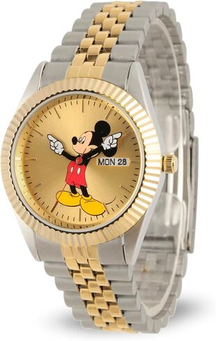 Mickey Mouse Watch for Men-Watch Mense Mouse الكلاسيكي-ساعات أنيقة للرجال-الساعات المرخصة رسميًا-حزام متعدد الألوان غير القابل للصدأ ، والطلاب الذهبي-مستوحى من العتيقة in Saudi Arabia
