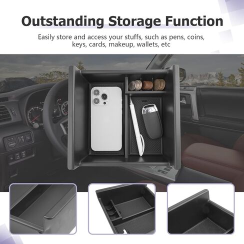 LUWU Center Console Organizer Tray Compatible with 2020-2024 2025 Kia Telluride/2010-2021 2022 2023 2024 Toyota 4Runner Accessories Armrest Console Organizer Armrest Organizer Insert Tray Black in Saudi Arabia