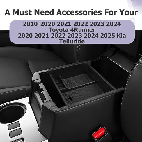 LUWU Center Console Organizer Tray Compatible with 2020-2024 2025 Kia Telluride/2010-2021 2022 2023 2024 Toyota 4Runner Accessories Armrest Console Organizer Armrest Organizer Insert Tray Black in Saudi Arabia