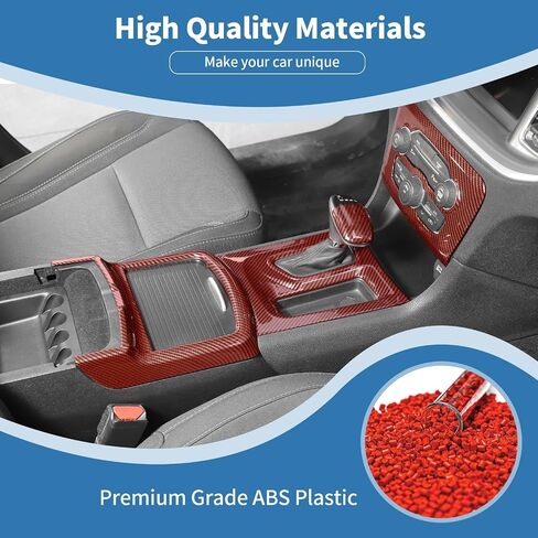 لشاحن لوحات المفاتيح Red Center Dash Dash Gear Swing Cover لـ Dodge Charger 2015 Up Red Interior Accessories 5pcs in Saudi Arabia