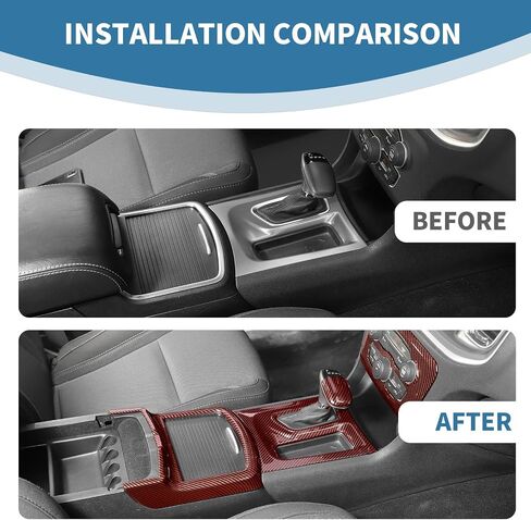 لشاحن لوحات المفاتيح Red Center Dash Dash Gear Swing Cover لـ Dodge Charger 2015 Up Red Interior Accessories 5pcs in Saudi Arabia