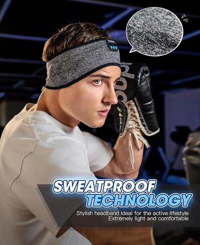 Perytong Sleep Headphones Bluetooth Headband, Headband Headphones Wireless Earphones Built in Speakers for Side Sleepers, Sleeping Headphones Sleep Earbuds Gifts for Men Women Teens in Kuwait
