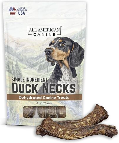 Natural Duck Neck Dog Treats – Single Ingredient, Dehydrated & Chewy – Low-Fat, High-Protein Training Reward – Made in USA – 12 Treats in Saudi Arabia