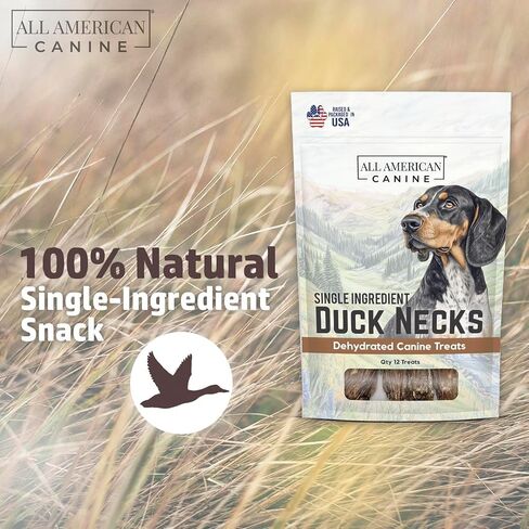 Natural Duck Neck Dog Treats – Single Ingredient, Dehydrated & Chewy – Low-Fat, High-Protein Training Reward – Made in USA – 12 Treats in Saudi Arabia