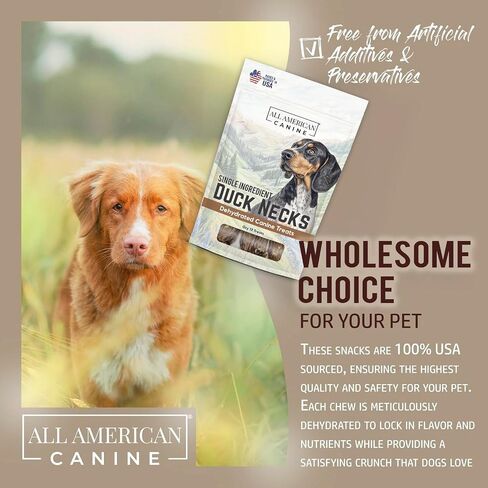 Natural Duck Neck Dog Treats – Single Ingredient, Dehydrated & Chewy – Low-Fat, High-Protein Training Reward – Made in USA – 12 Treats in Saudi Arabia